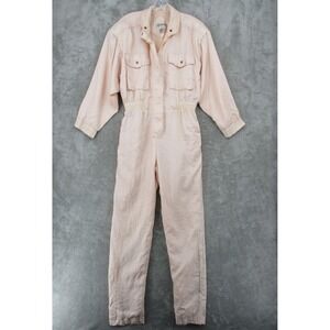 Vintage Abraxas Jumpsuit Womens Small 80s Parachute Lightweight Pink Windbreaker